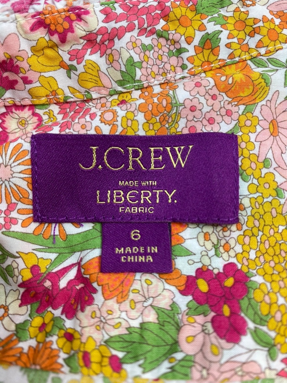 J.Crew Liberty Margaret Annie Floral Button Front Blouse Short Sleeve Women’s 6 - Picture 3 of 6
